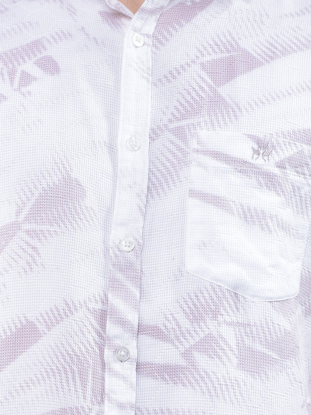 Beige Printed 100% Cotton Shirt