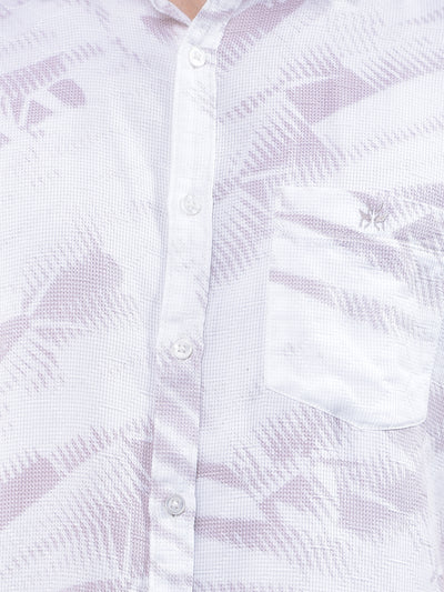 Beige Printed 100% Cotton Shirt