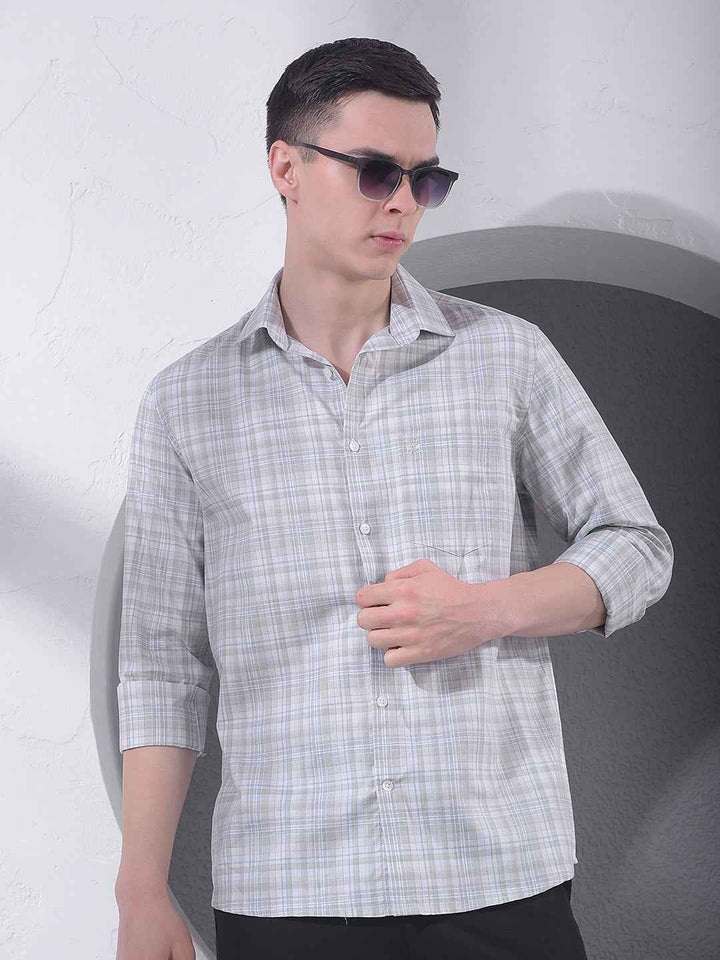 Green Checked 100% Cotton Shirt