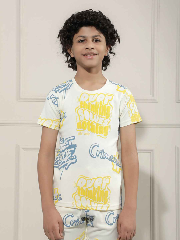 White Graphic Print T-Shirt