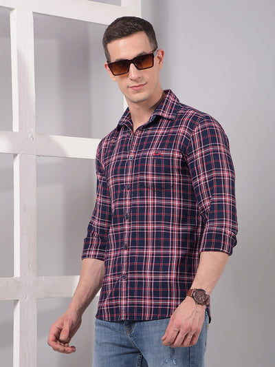 Red Checked 100% Cotton Shirt-Men Shirts-Crimsoune Club