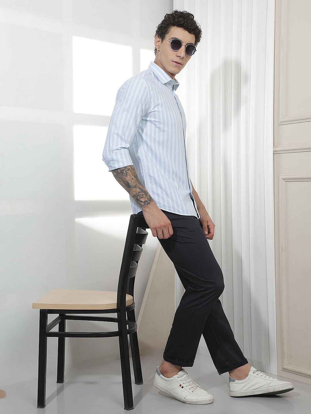 Navy Blue Casual Trousers