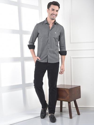 Black Printed 100% Cotton Shirt