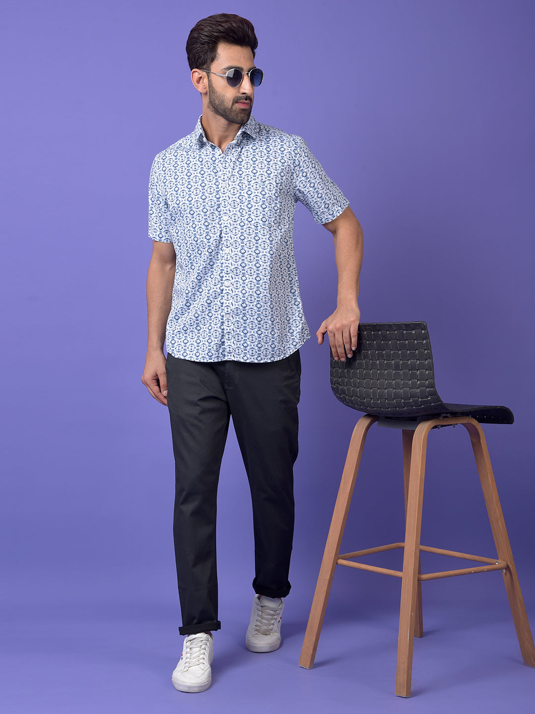 Blue Printed Shirt