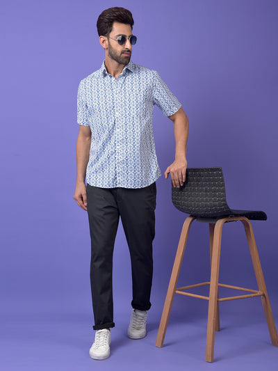 Blue Printed Shirt
