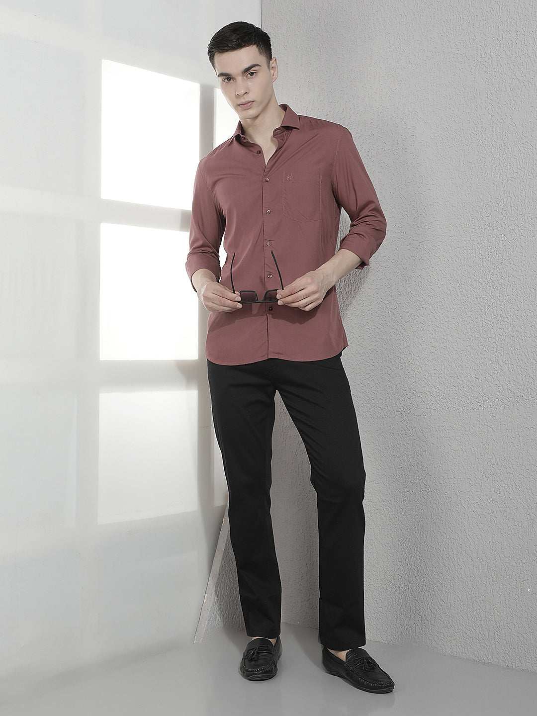 Classy Dusty Wine Modal Shirt