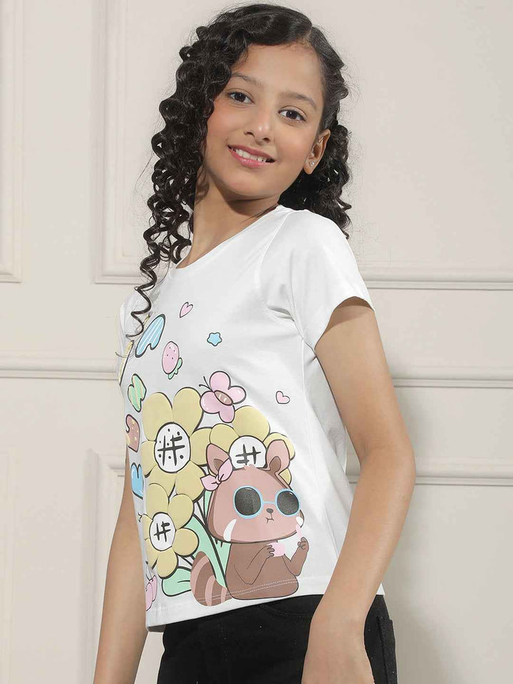 Graphic Print White T-Shirt