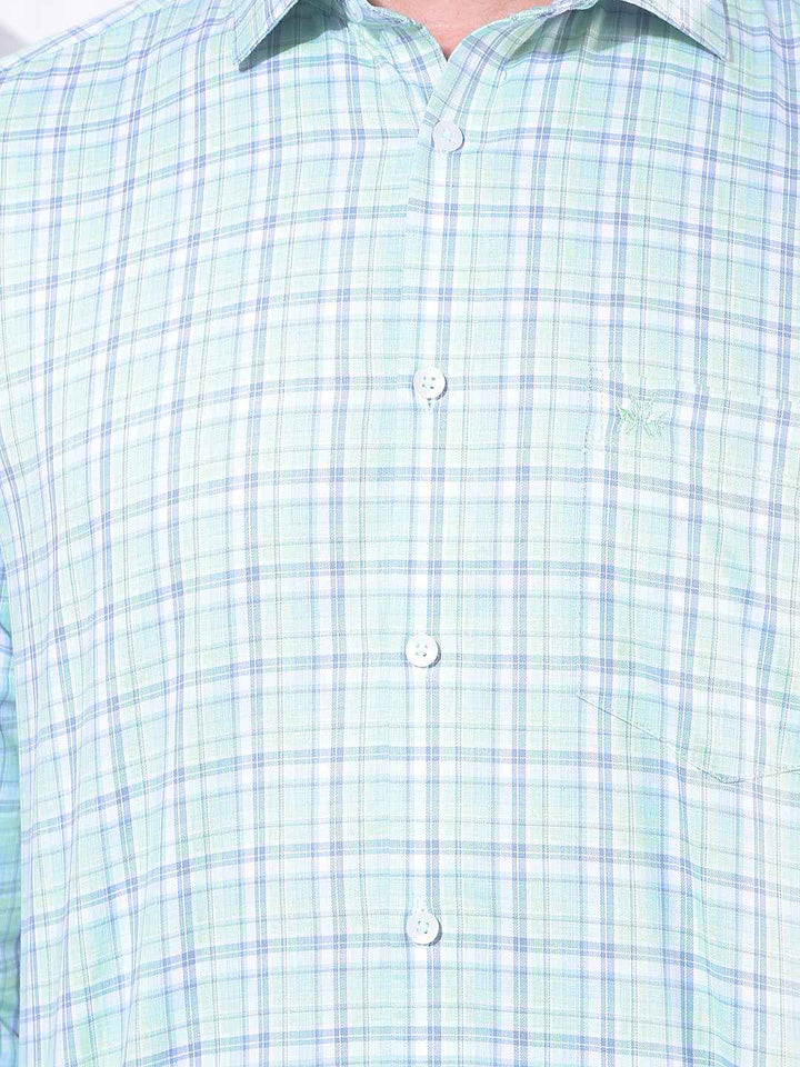 Green Checked 100% Cotton Shirt
