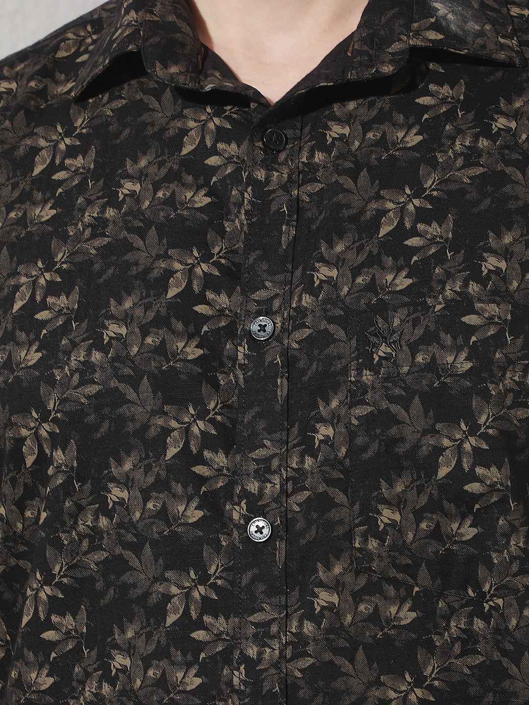 Brown Floral Printed Shirt