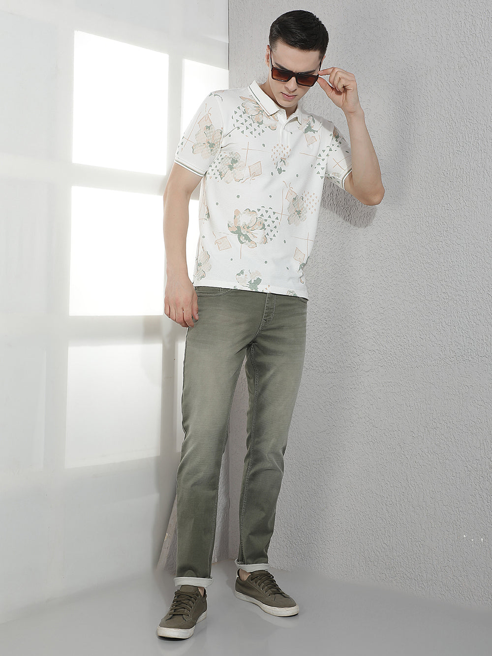 Modern Olive Faded Washed Jeans