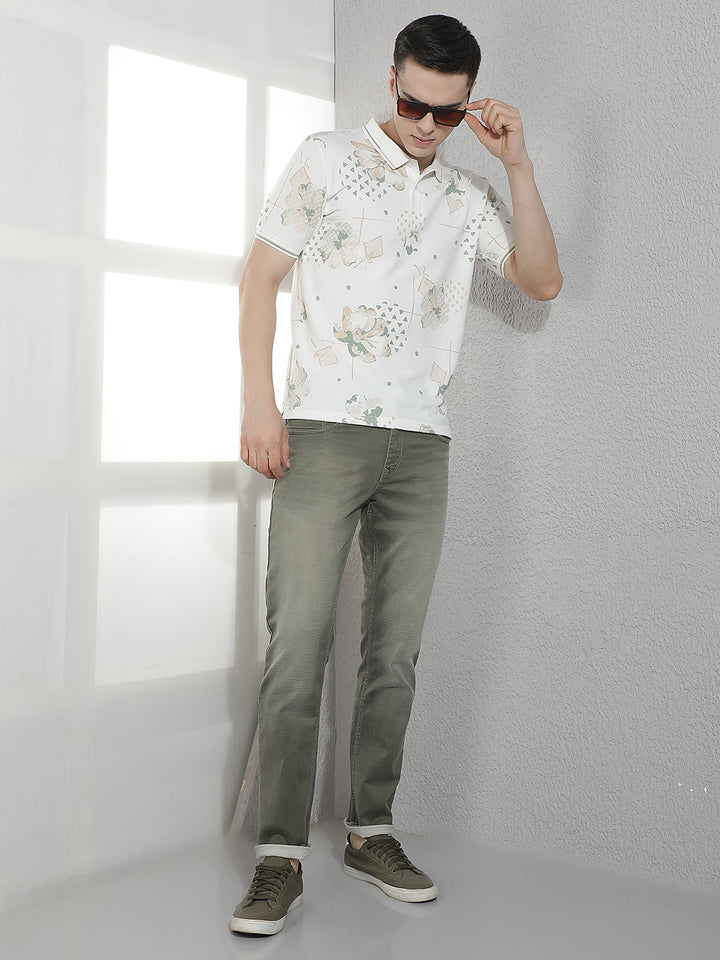 Modern Olive Faded Washed Jeans