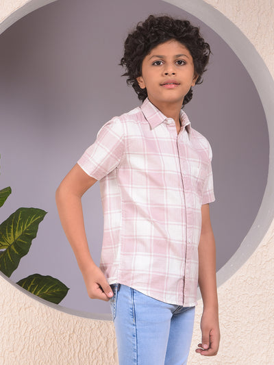 Purple Checked 100% Cotton Shirt