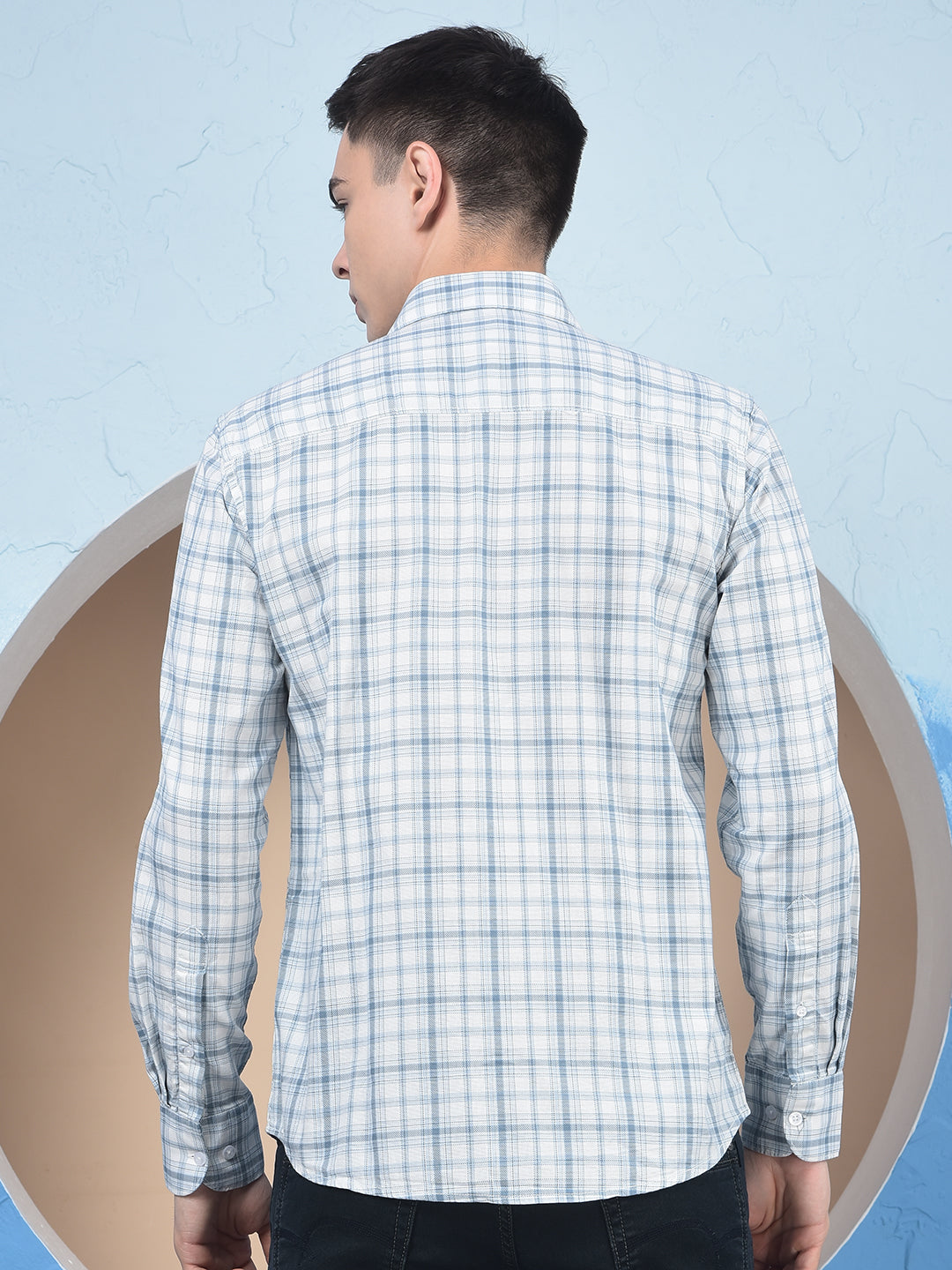 White Checked 100% Cotton Shirt