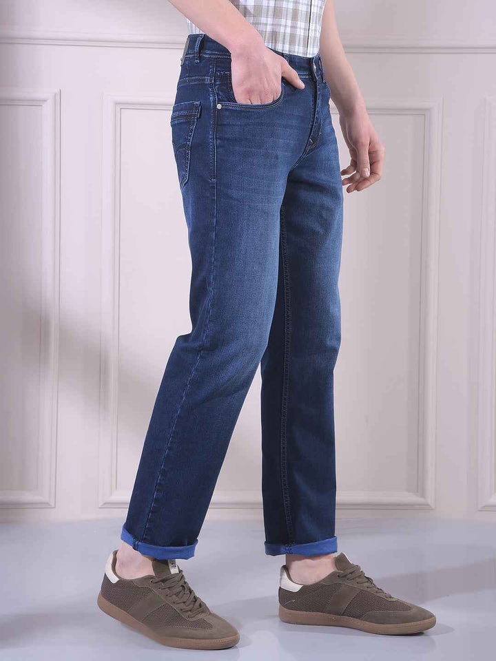 Deep Blue Straight Casual Jeans