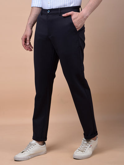 Navy Blue Knitted Trousers