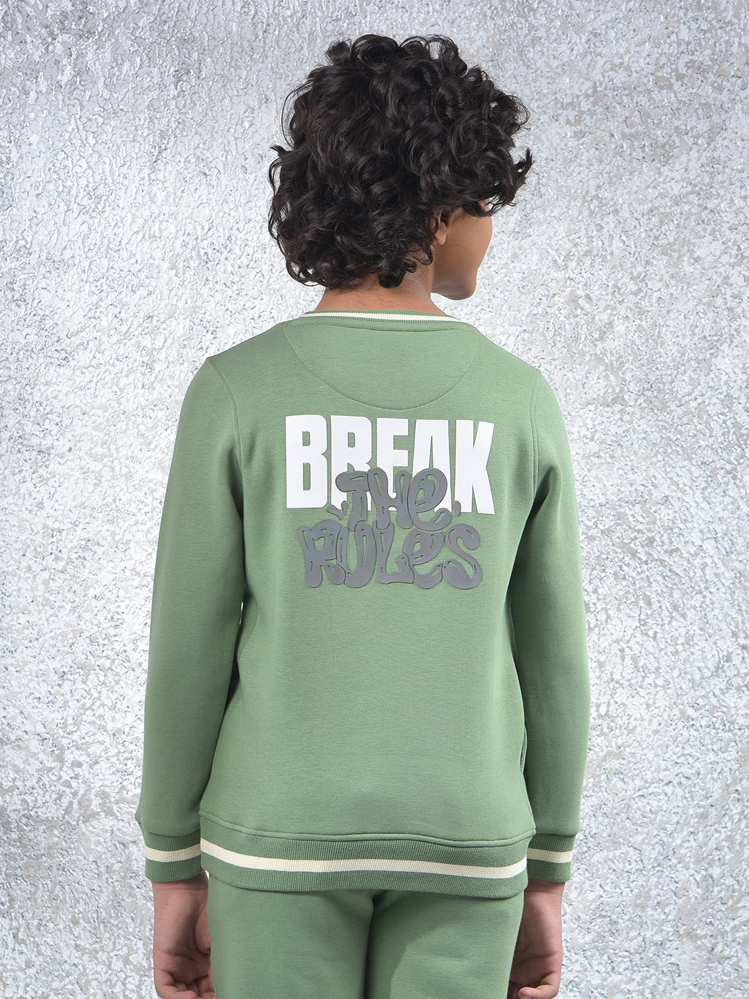 Ultra Soft Green Printed Sweatshirt