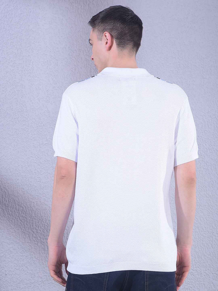 White Vertical Striped 100% Cotton T-Shirt
