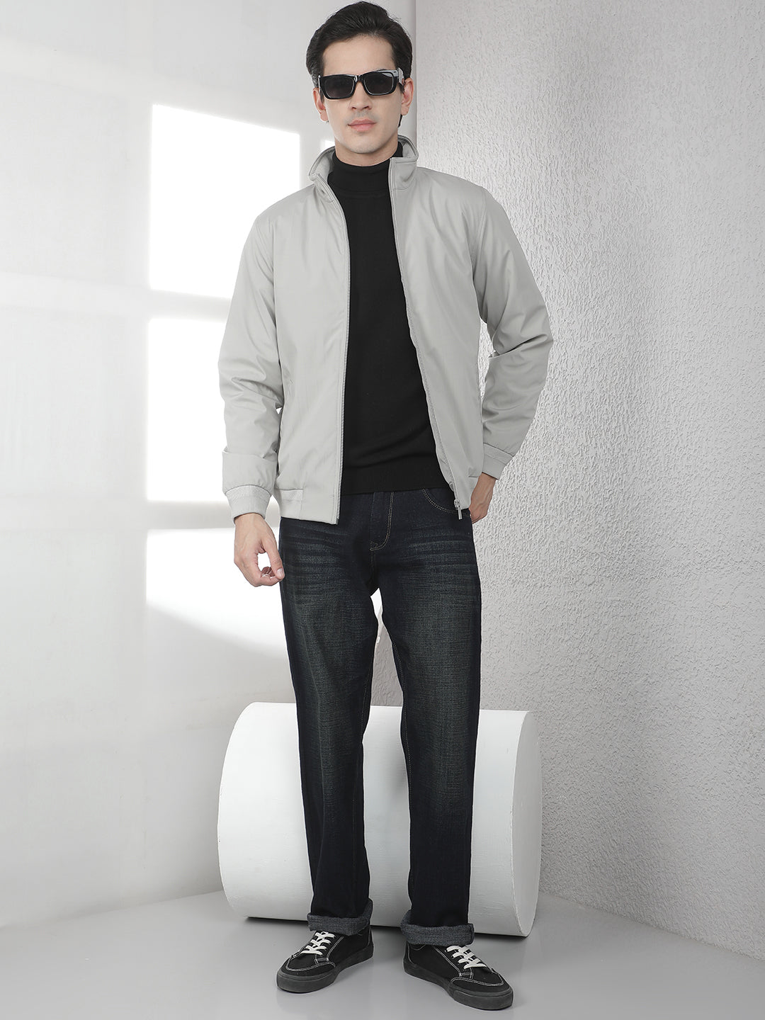 Luxe Graphite Grey Bomber Jacket