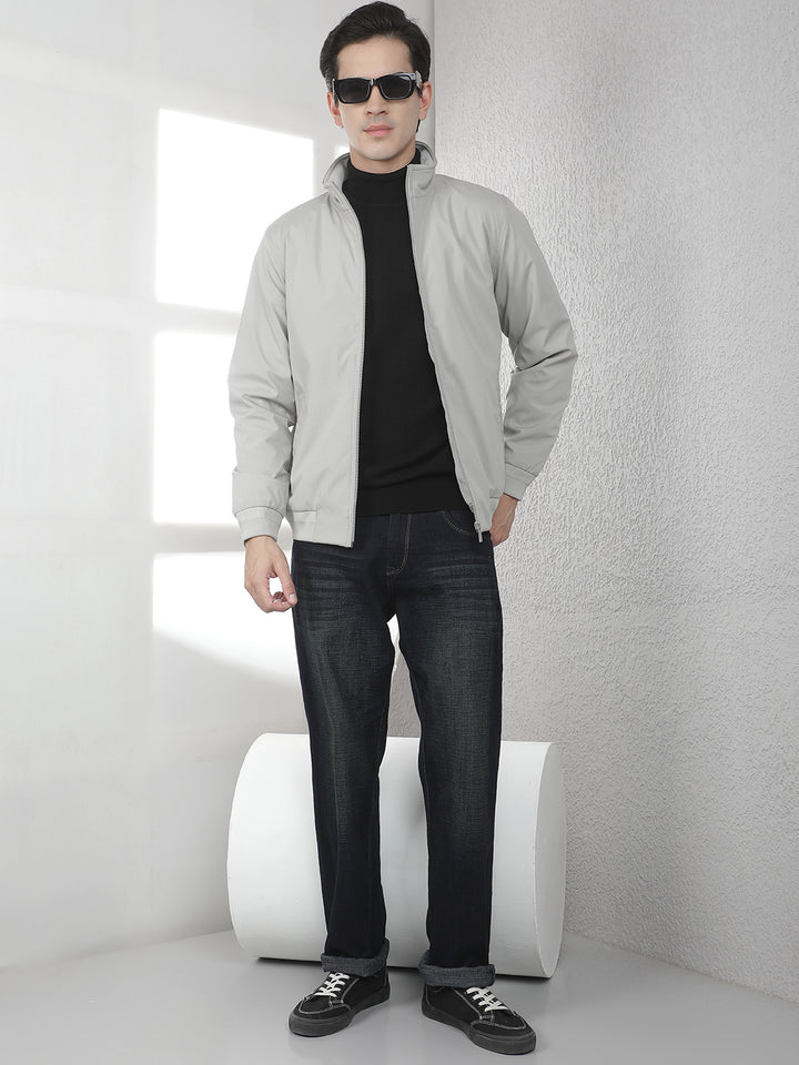 Luxe Graphite Grey Bomber Jacket