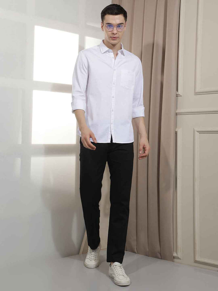 Black 100% Cotton Trousers