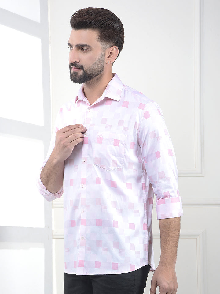 Pink Printed 100% Cotton Shirt