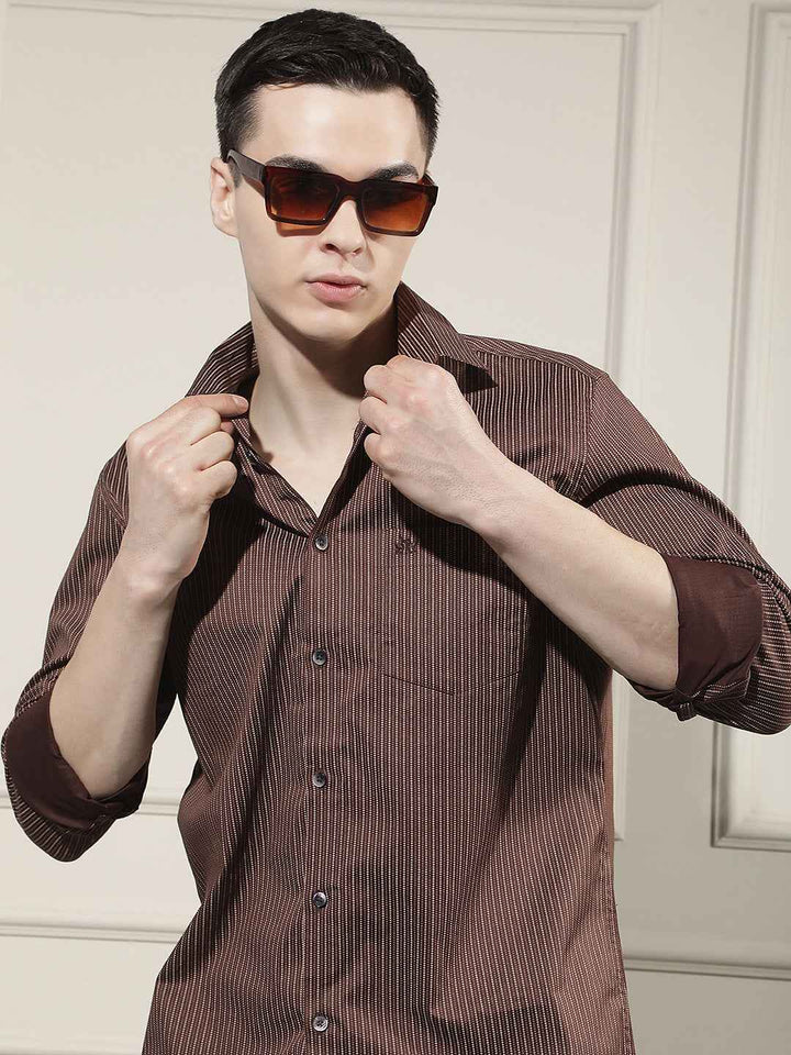 Fresh Brown Printed Shirt