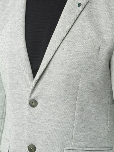 Green Notched Lapel Single-Breasted Blazer