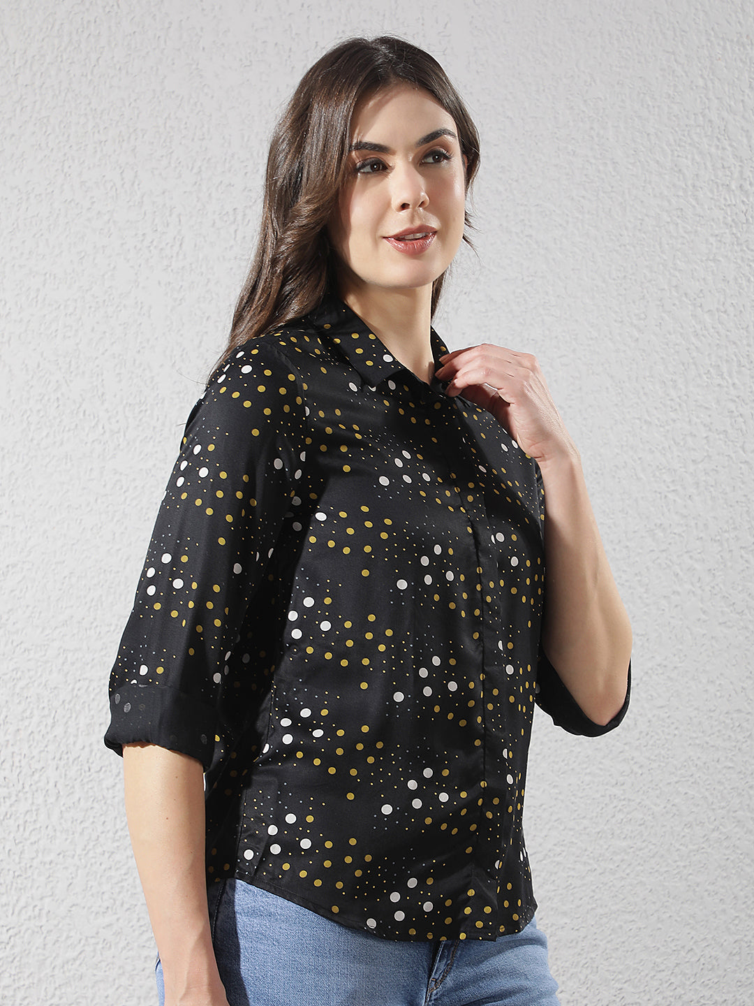 Black Printed Modal Shirt