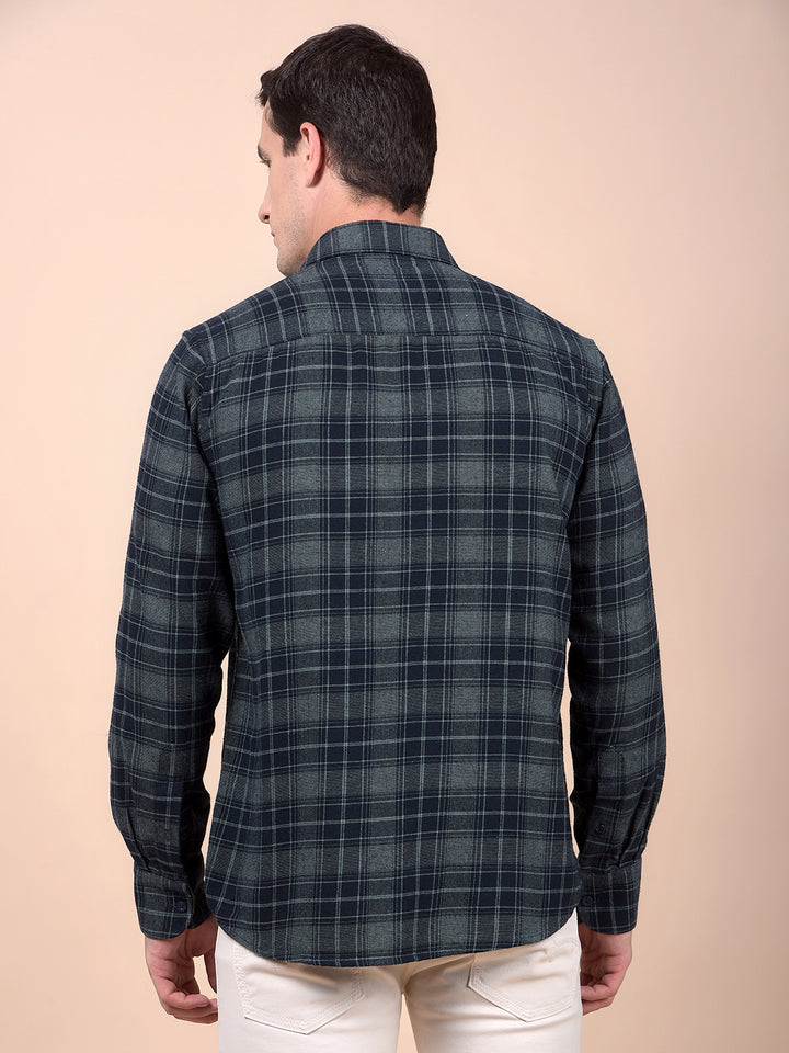 Green Checked 100% Cotton Shirt
