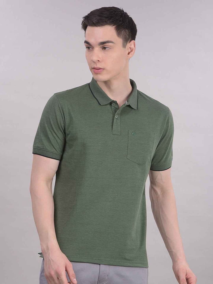 Green Polo Neck T-Shirt