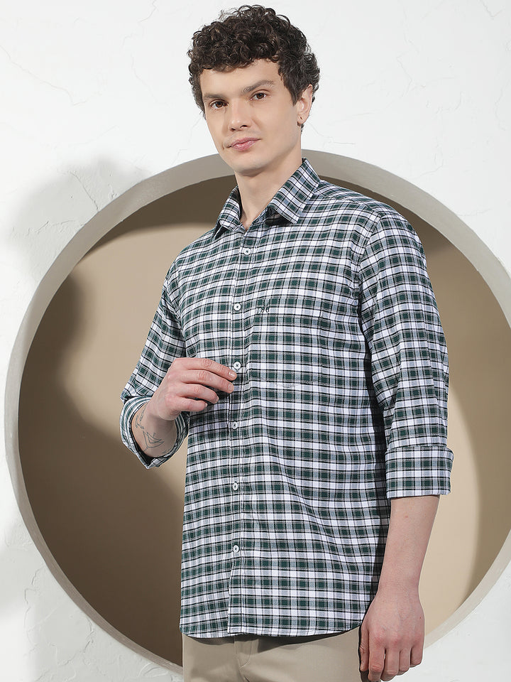 Green Checked 100% Cotton Shirt