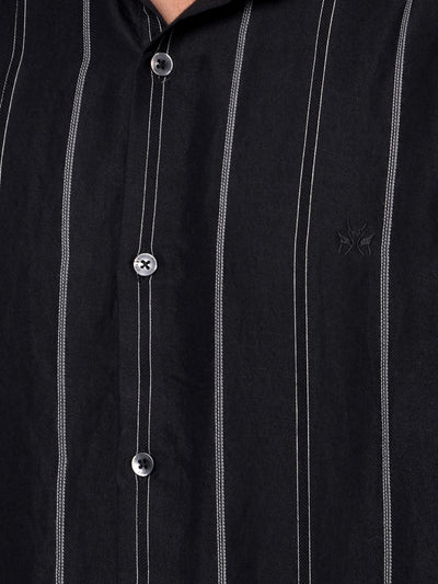 Black Vertical Stripes Shirt