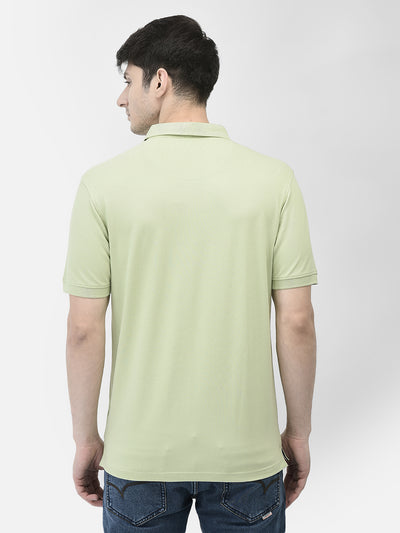 Green Printed Polo Neck T-Shirt
