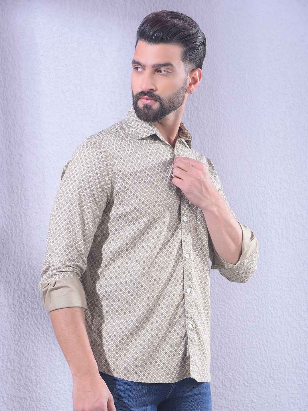 Brown Printed Shirt