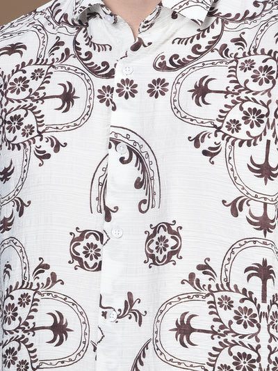 Brown Floral Print Shirt