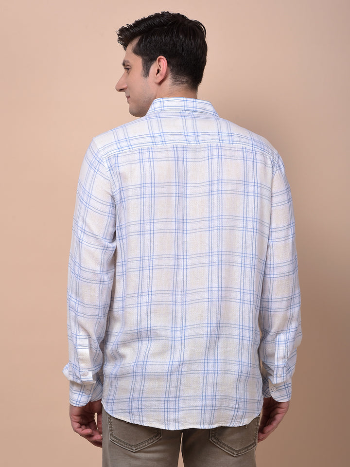Blue Checked Linen Shirt