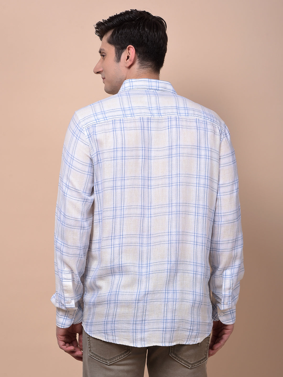 Blue Checked Linen Shirt