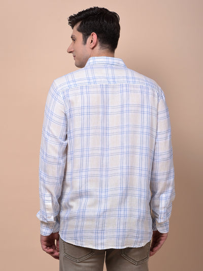 Blue Checked Linen Shirt