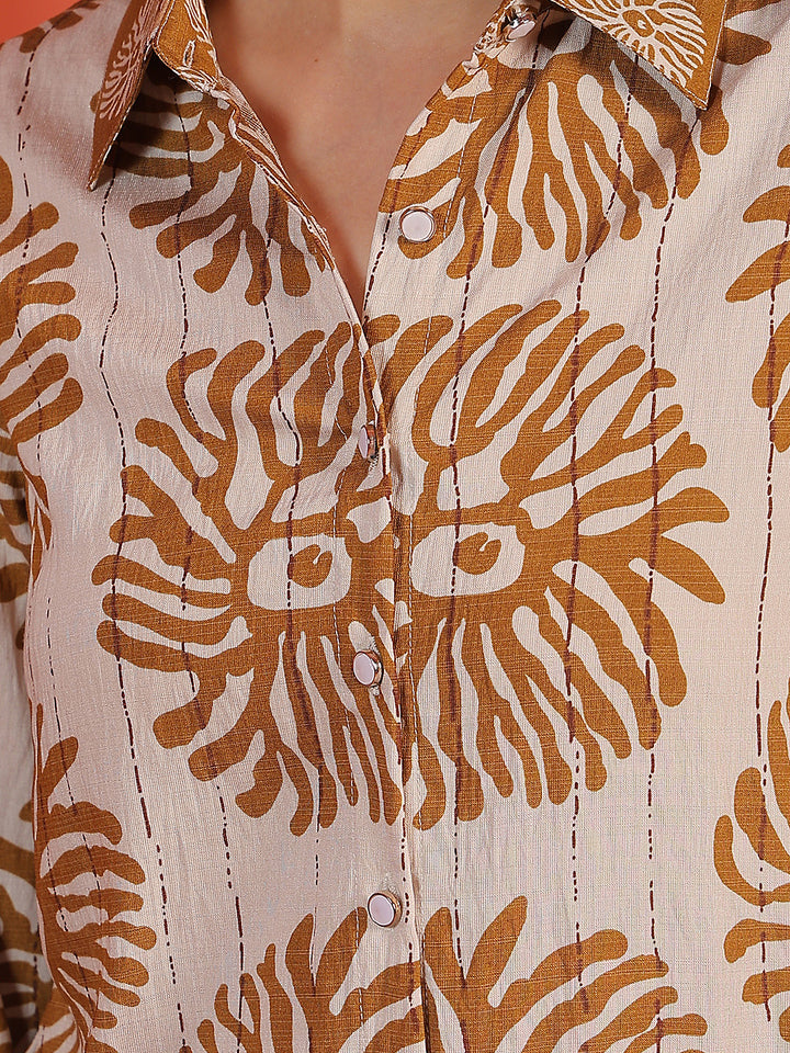 Mustard Floral Print Top