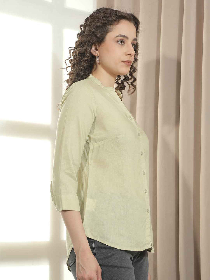 Bold Green Linen Shirt