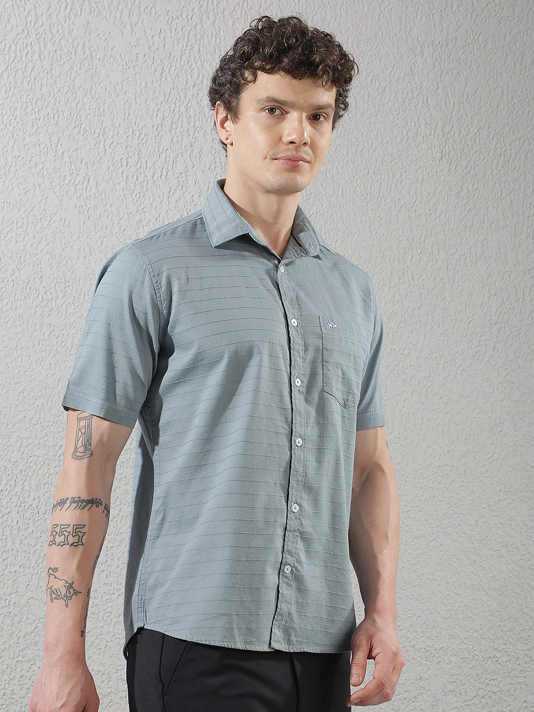 Blue Horizontal Stripes Shirt