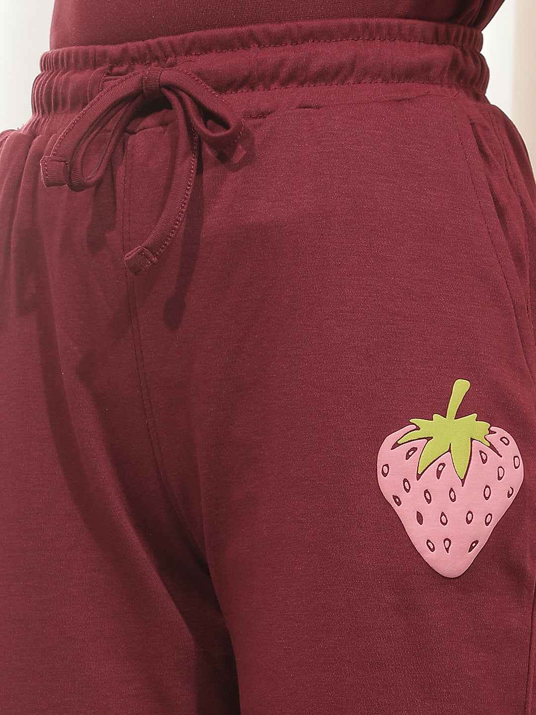 Maroon Embroidery Trackpants