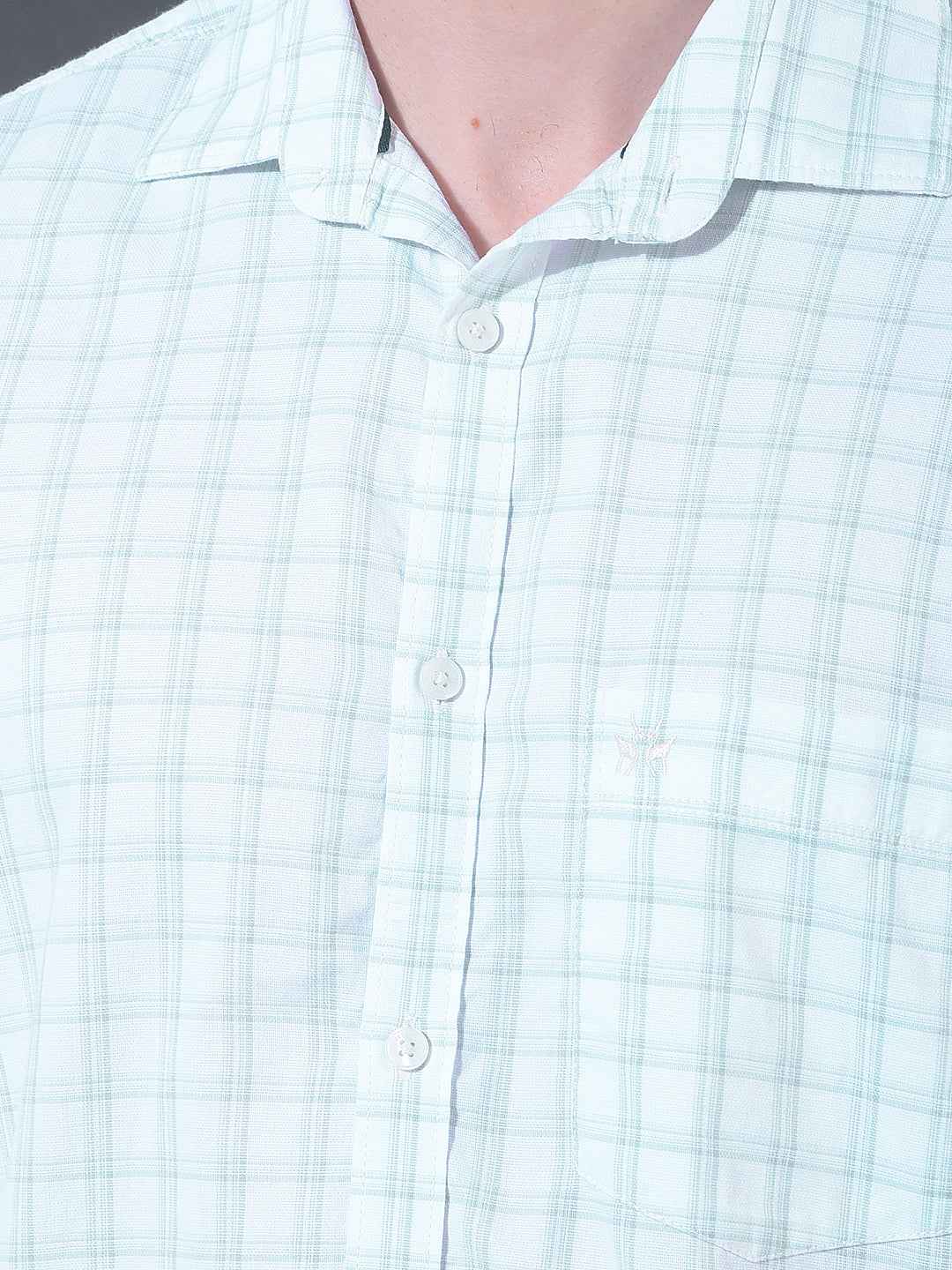 Green Checked 100% Cotton Shirt
