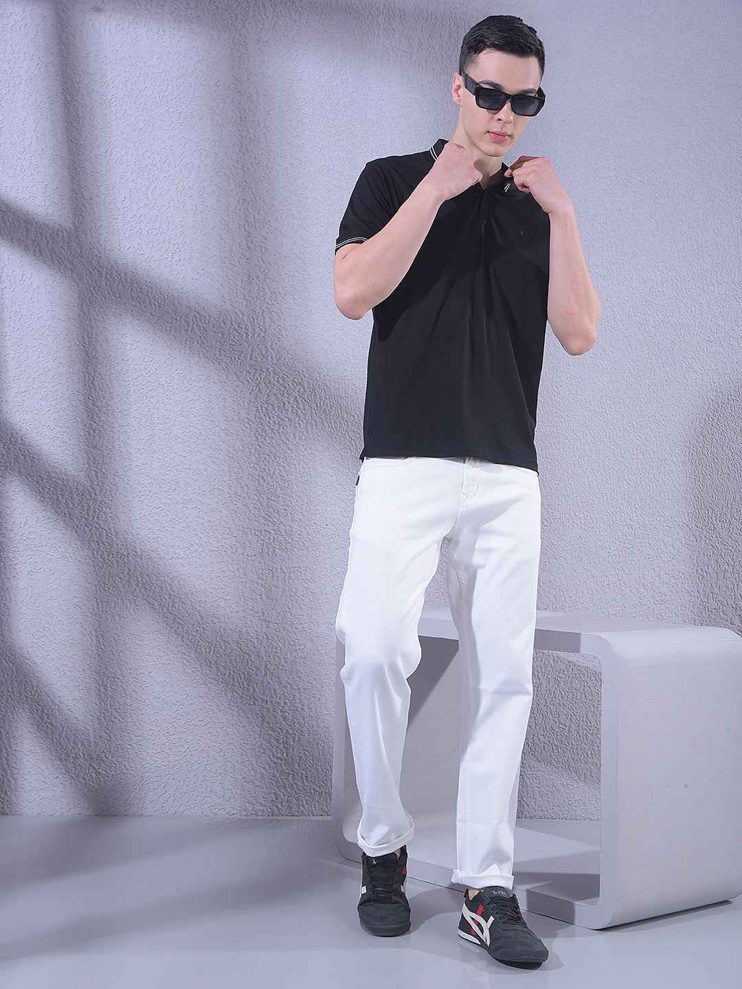 Black Polo Neck T-Shirt