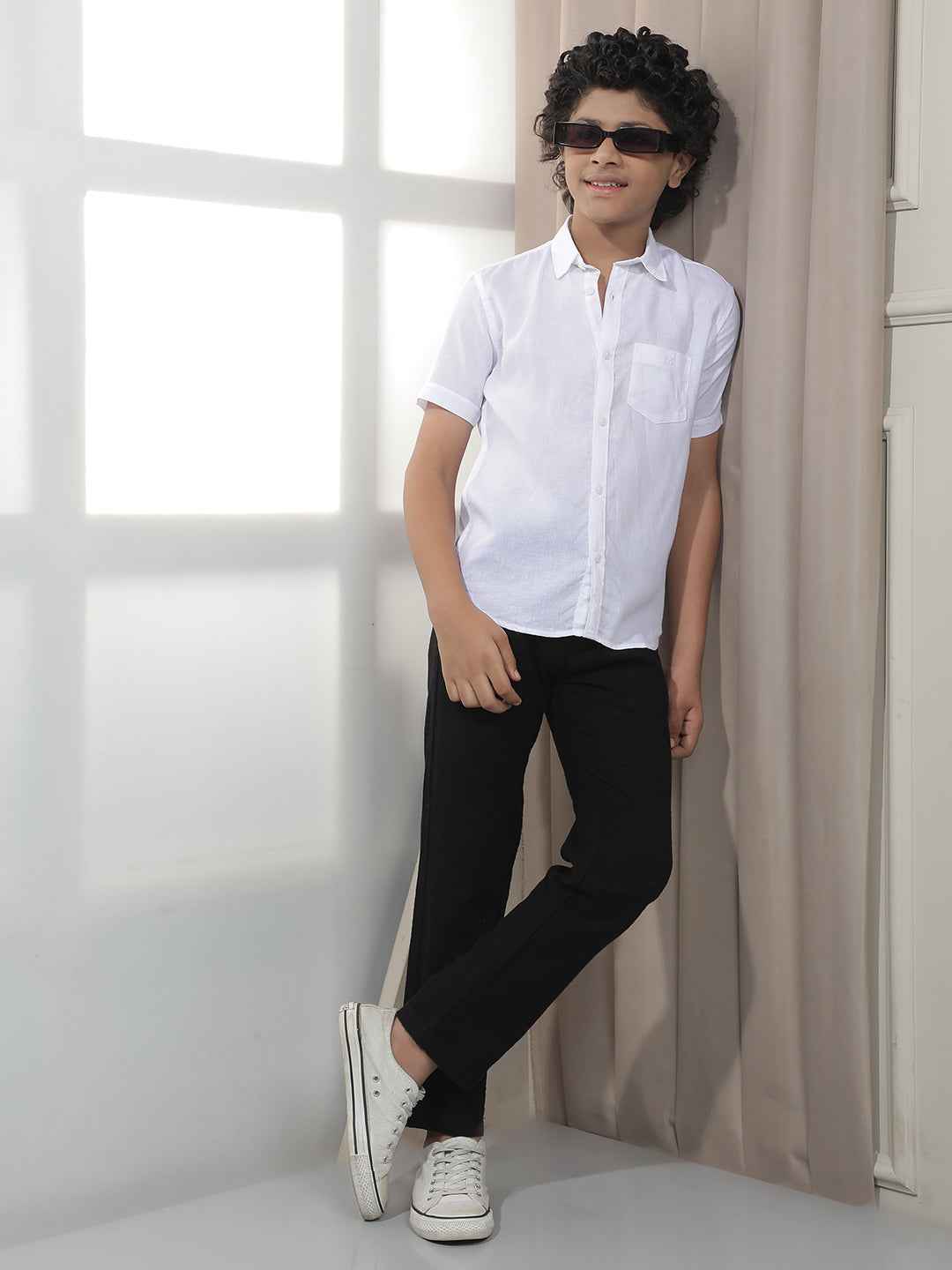 Pure White Linen Casual Shirt