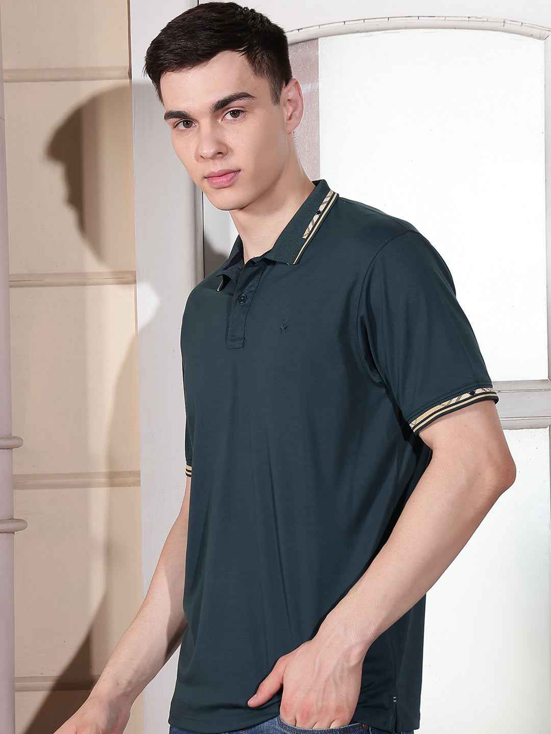 Modern Teal Casual Polo T-Shirt