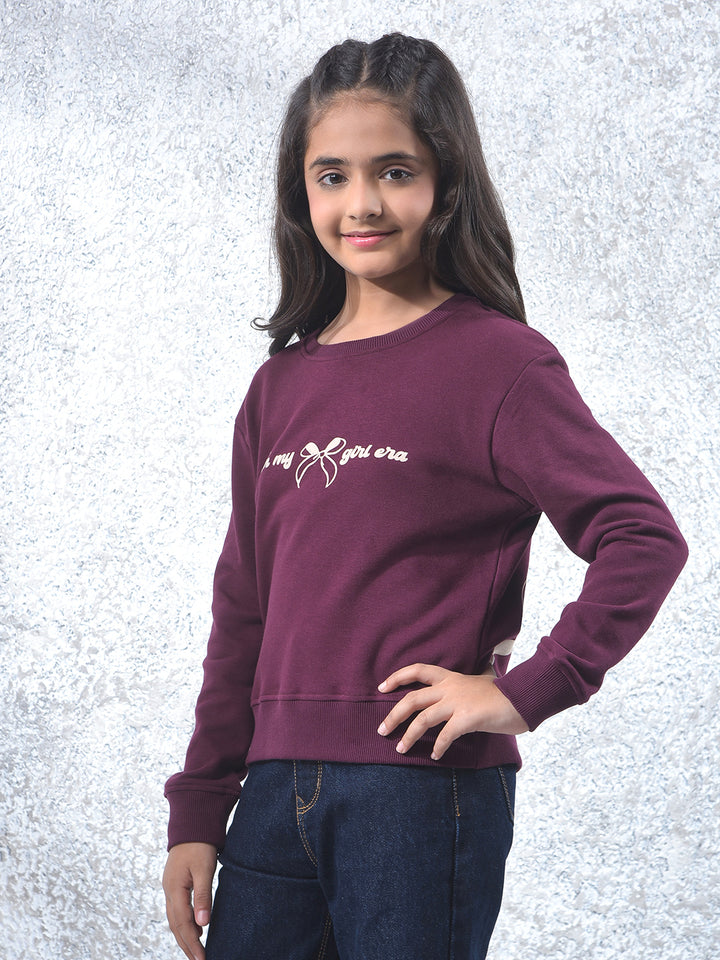 Wine Graphic Print Oversize Knitted Sweatshirt