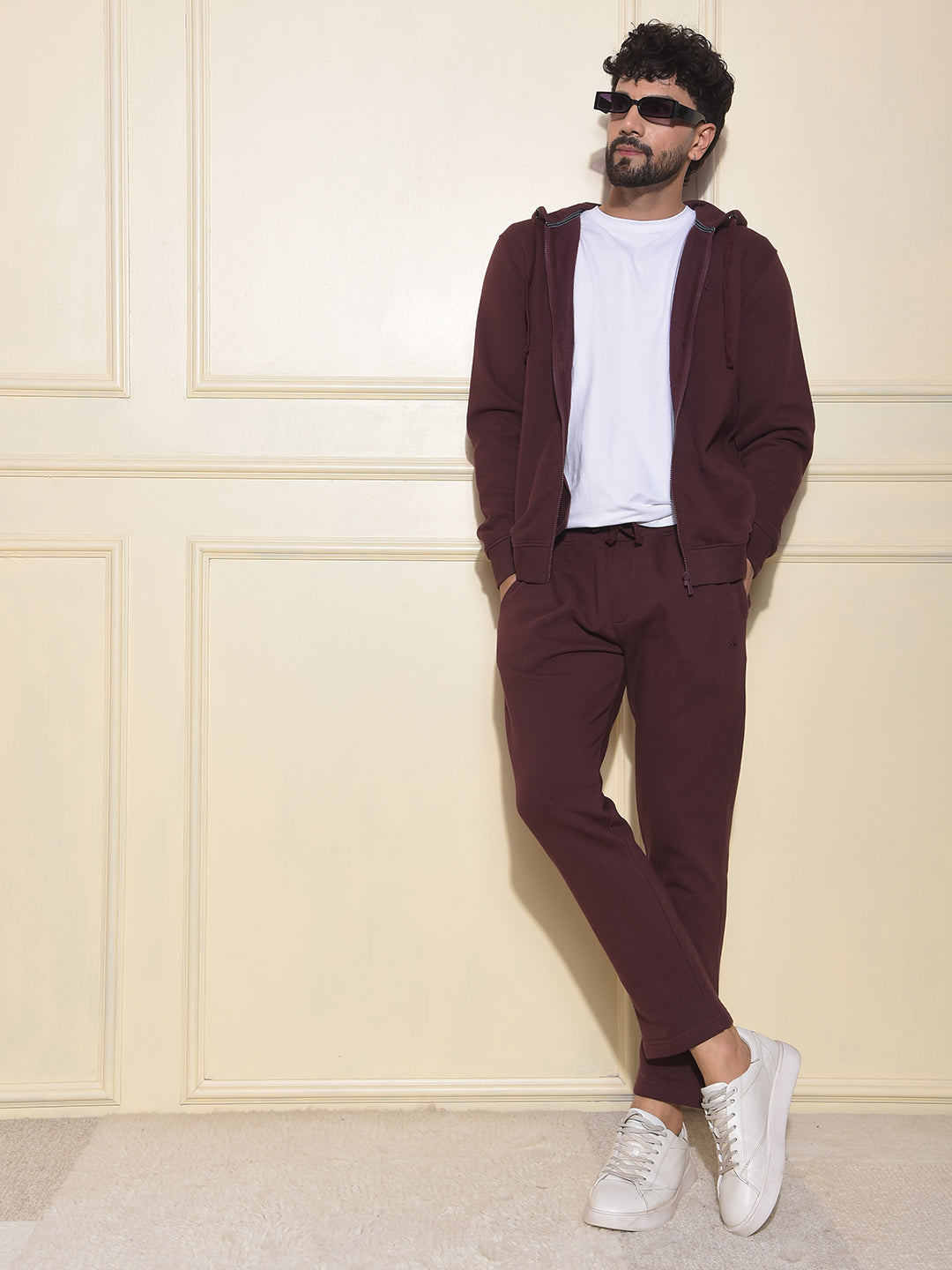 Modish Brown Hooded Neck Sweatshirt