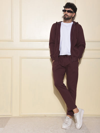 Modish Brown Hooded Neck Sweatshirt
