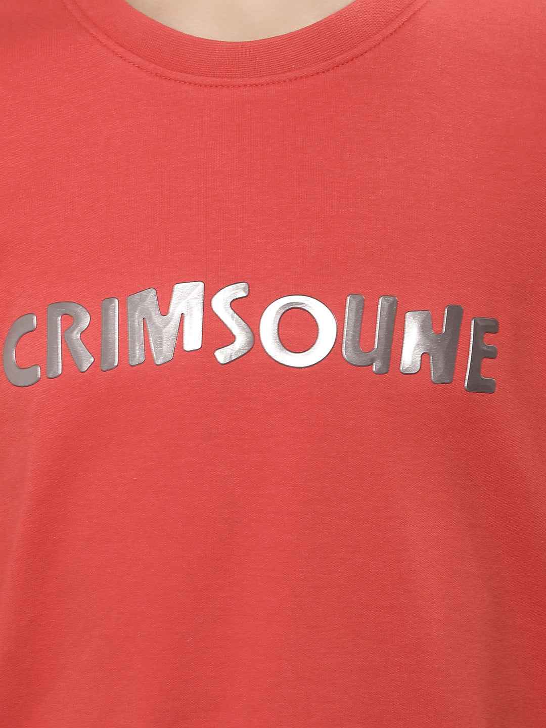 Red Typographic Print 100% Cotton T-Shirt